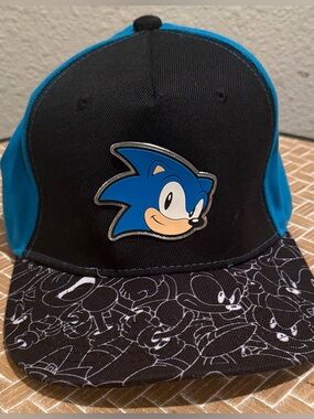 Sonic The Hedgehog Kids Black & Blue Snapback Hat
